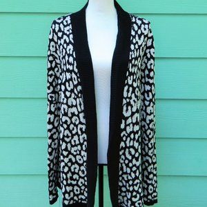 Chicos Leopard print sweater cardigan